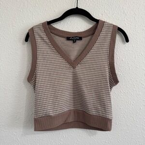 Mixed Threads LA Brown &‎ White Sweater Vest | Women's Medium